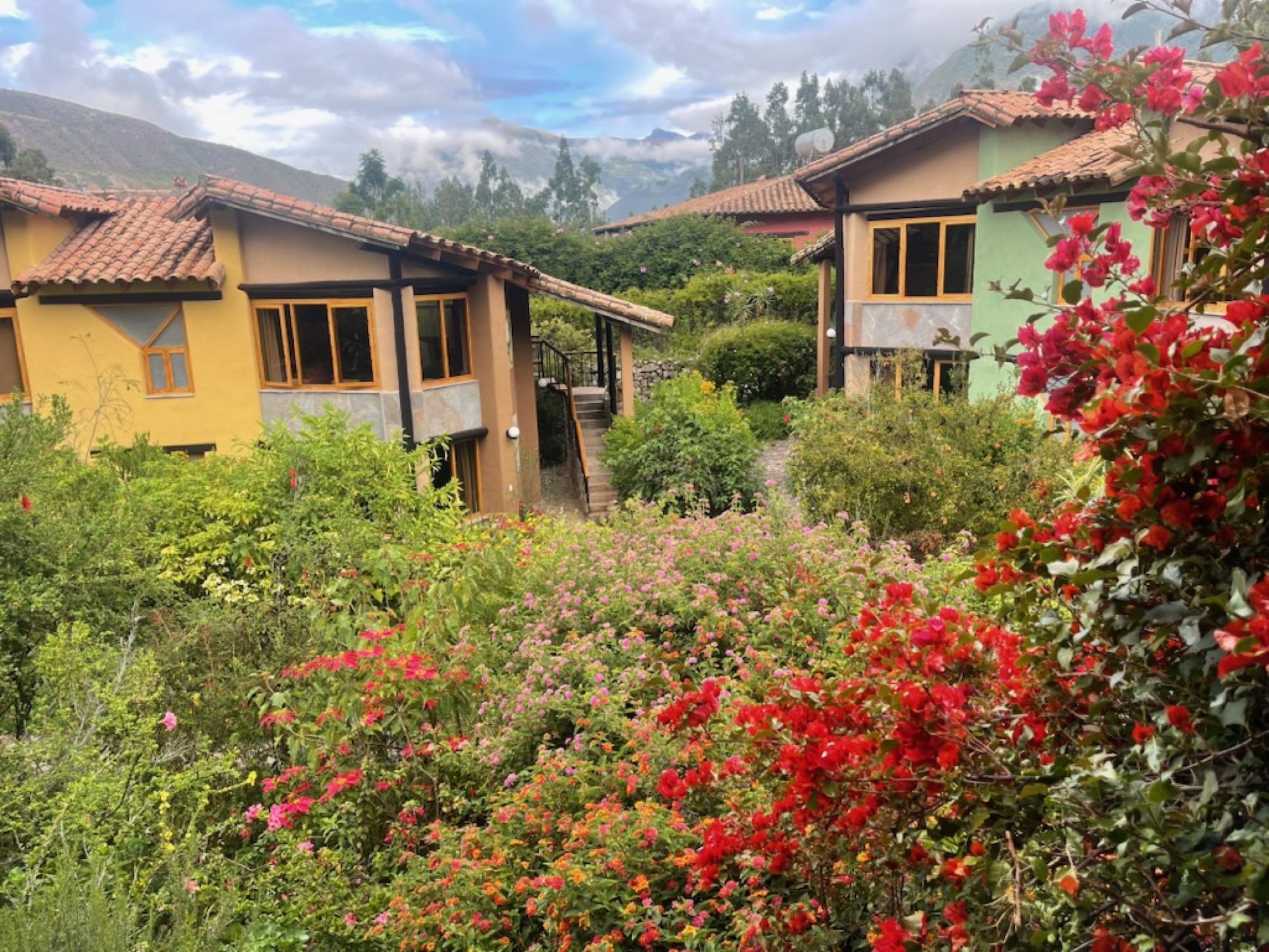 The Willka T'ika retreat gardens in the Sacred Valley, our Journey to Peru retreat base